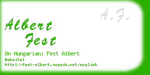 albert fest business card